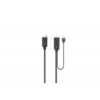 Adaptador de cabo de vídeo Microconnect HDMI-DP-CON2 2 m DisplayPort preto