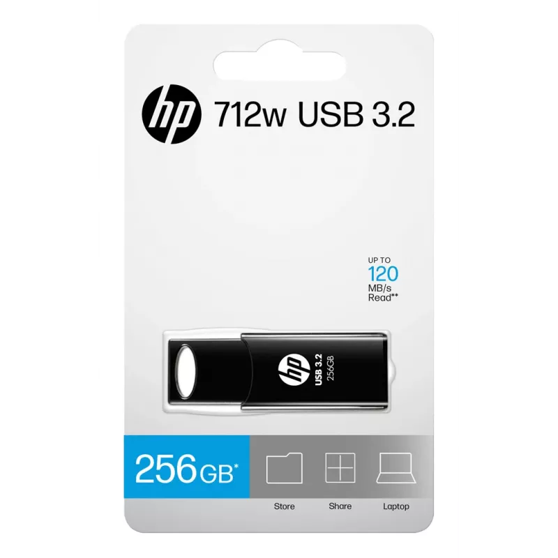 Pen drive HP 712w 256 GB USB Type-A 3.2 Gen 1 (3.1 Gen 1) preta