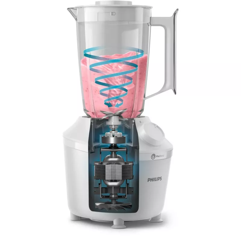 Batedeira de mesa Philips HR2041/00 — 450 W, recipiente de plástico de 1,9 L, lâminas de aço inoxidável, branca