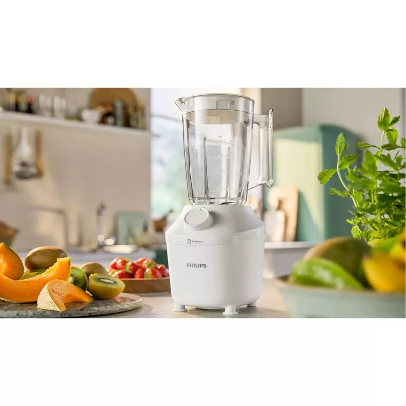 Batedeira de mesa Philips HR2041/00 — 450 W, recipiente de plástico de 1,9 L, lâminas de aço inoxidável, branca