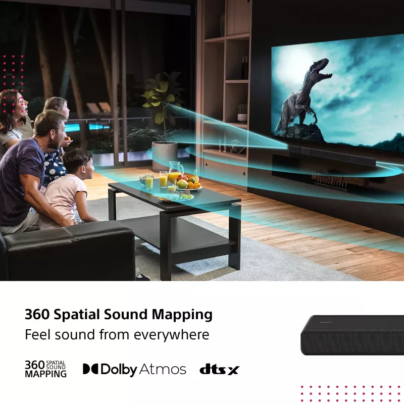 Barra de som Sony HT-A3000 preta 3.1 canais 250 W