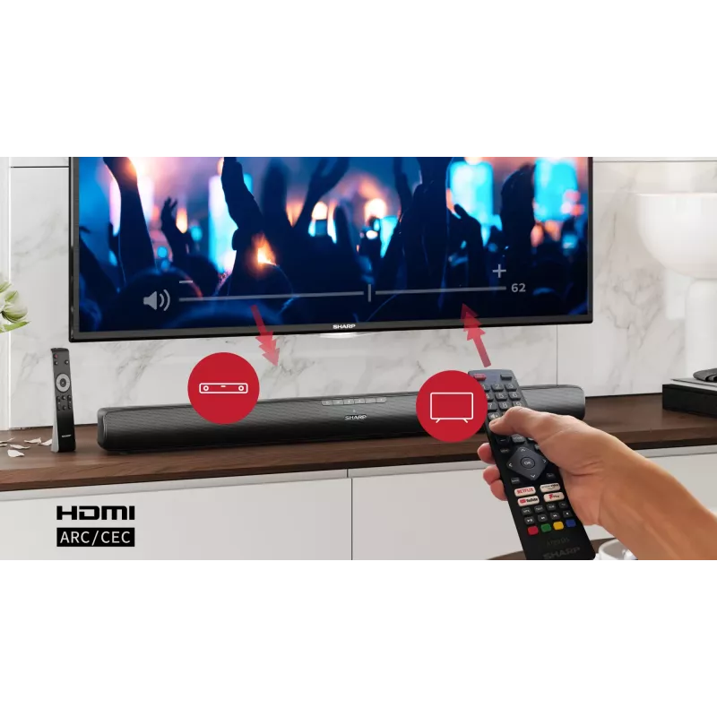 Coluna soundbar Sharp HT-SB100 preto 2.0 canais 75 W