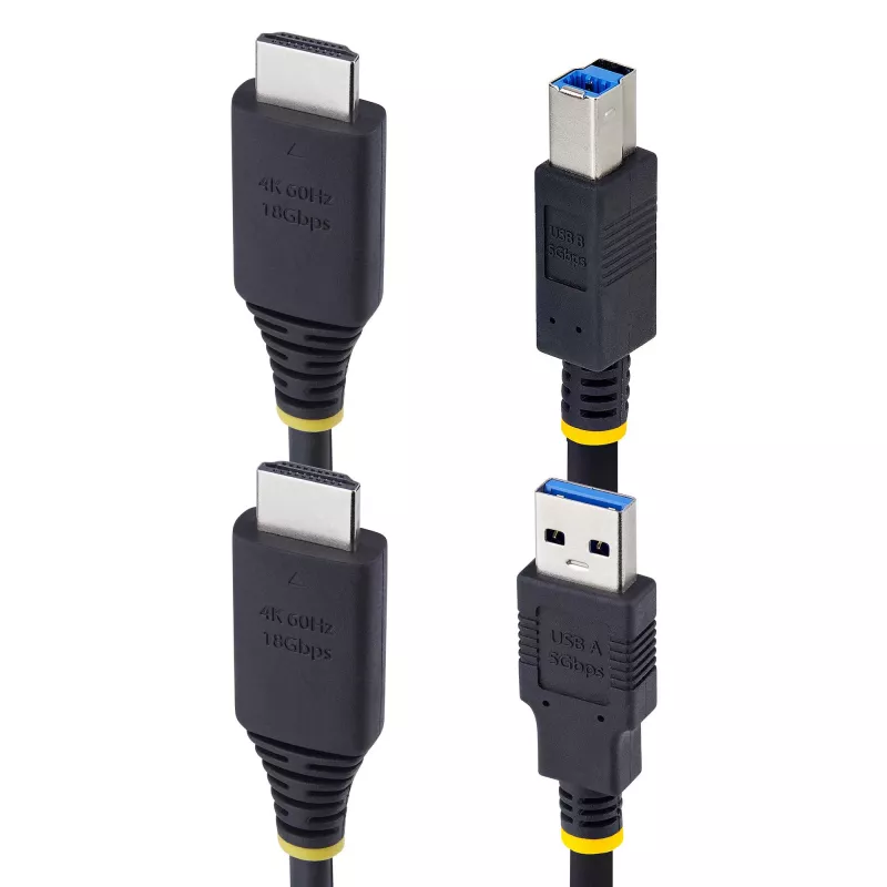 Cabo KVM StarTech.com 1,8 m HDMI e USB 5 Gbit/s, 4K 60Hz, cabo combo HDMI 2.0 e USB para comutadores KVM