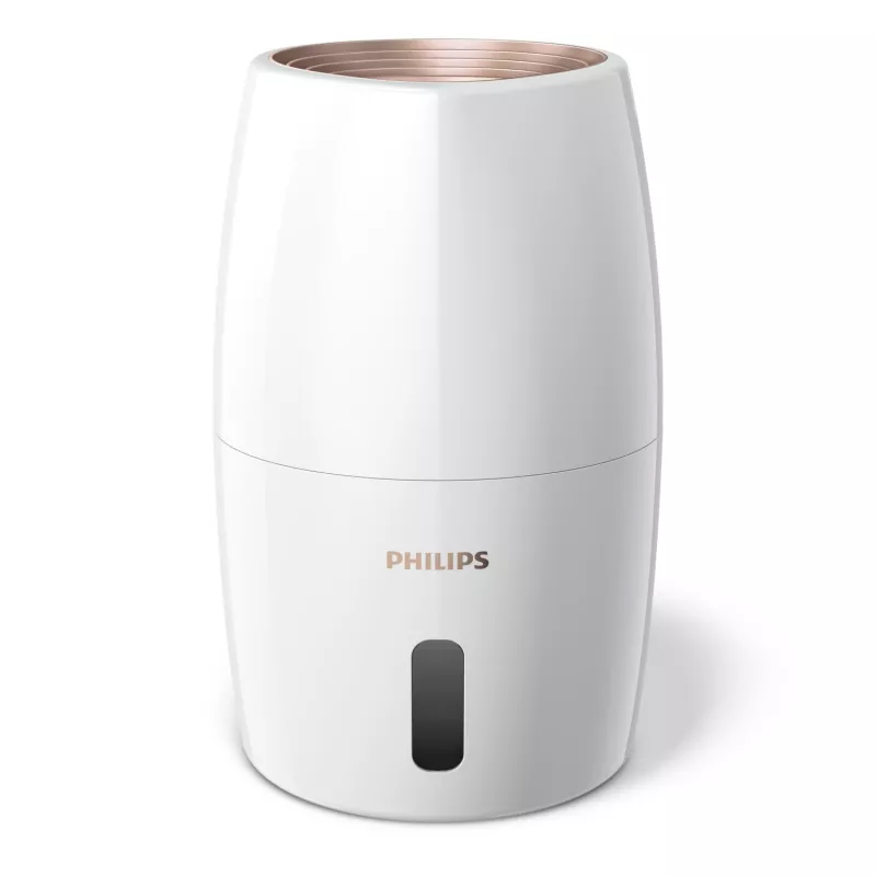 Humidificador Philips HU2716/10 – depósito de 2 L, 17 W, 220–240 V, branco/ouro rosa, compacto 220×220×350 mm