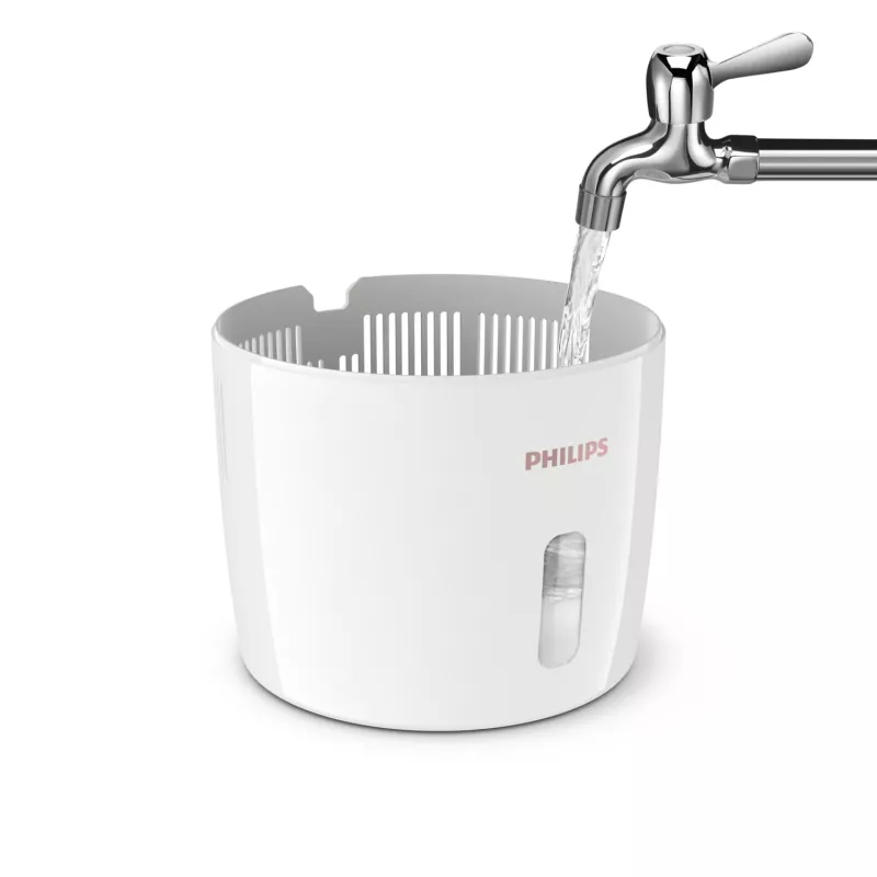 Humidificador Philips HU2716/10 – depósito de 2 L, 17 W, 220–240 V, branco/ouro rosa, compacto 220×220×350 mm