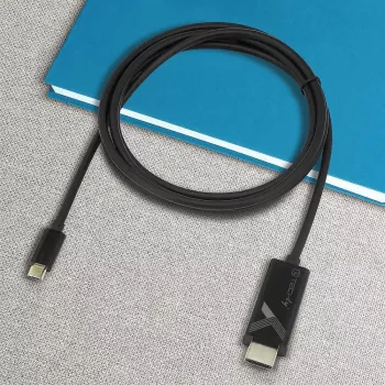 Cabo adaptador Techly USB-C macho para HDMI 2.0 4K macho 2 m preto