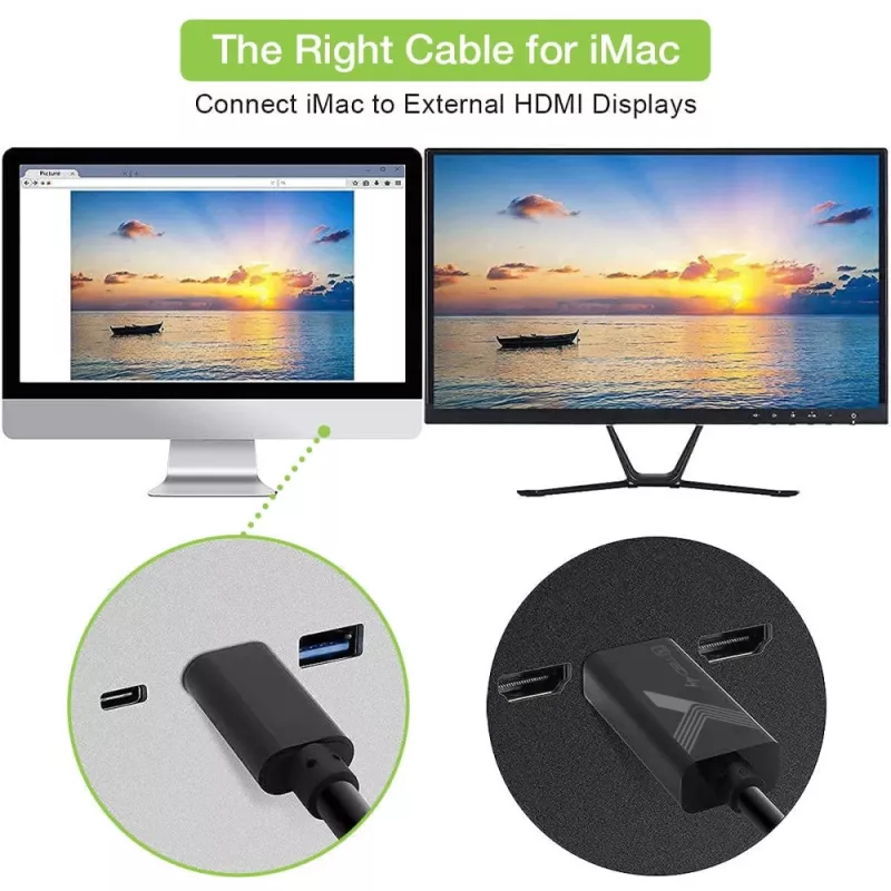 Cabo adaptador Techly USB-C macho para HDMI 2.0 4K macho 2 m preto