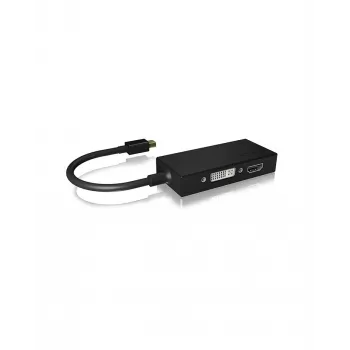 ICY BOX IB-AC1032 Mini DisplayPort DVI-D + VGA (D-Sub) + HDMI preto