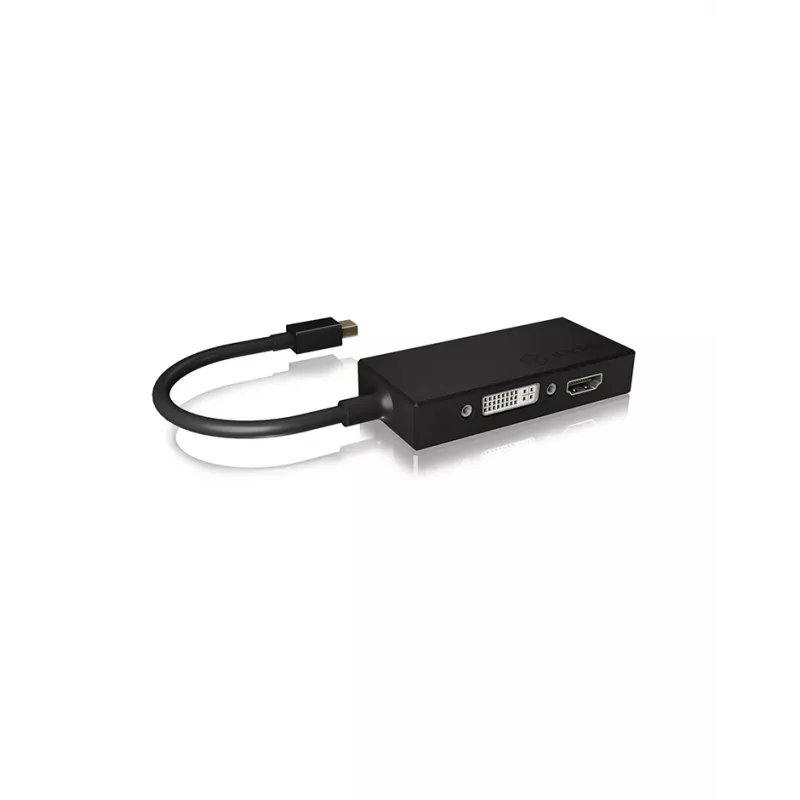 ICY BOX IB-AC1032 Mini DisplayPort DVI-D + VGA (D-Sub) + HDMI preto