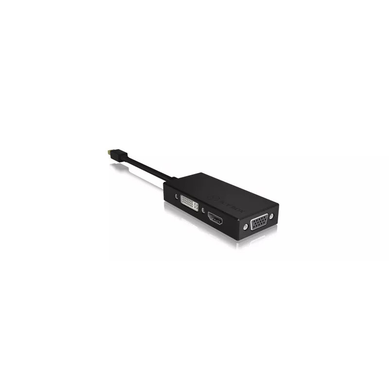 ICY BOX IB-AC1032 Mini DisplayPort DVI-D + VGA (D-Sub) + HDMI preto