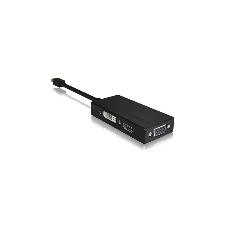 ICY BOX IB-AC1032 Mini DisplayPort DVI-D + VGA (D-Sub) + HDMI preto