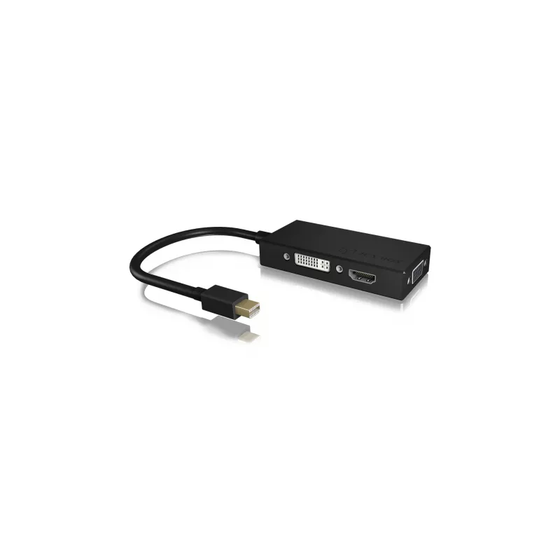 ICY BOX IB-AC1032 Mini DisplayPort DVI-D + VGA (D-Sub) + HDMI preto