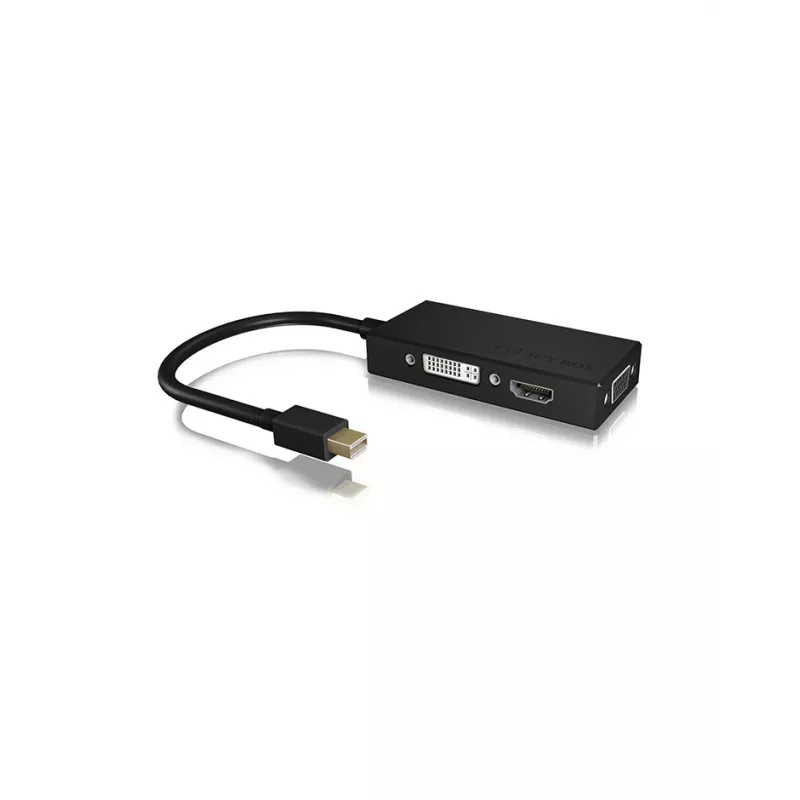 ICY BOX IB-AC1032 Mini DisplayPort DVI-D + VGA (D-Sub) + HDMI preto