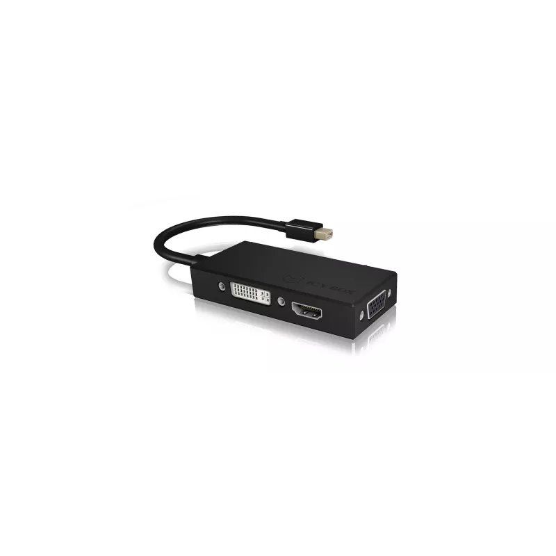 ICY BOX IB-AC1032 Mini DisplayPort DVI-D + VGA (D-Sub) + HDMI preto