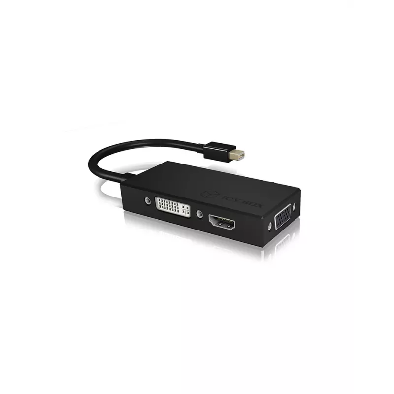 ICY BOX IB-AC1032 Mini DisplayPort DVI-D + VGA (D-Sub) + HDMI preto
