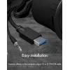 Hub de secretária ICY BOX IB-HUB1403A, 4 portas USB 3.0, com entrada/saída de áudio, preto