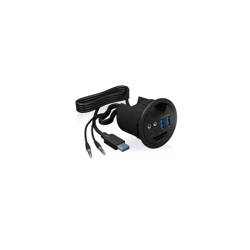 Régua de tomadas ICY BOX IB-HUB1404A preto