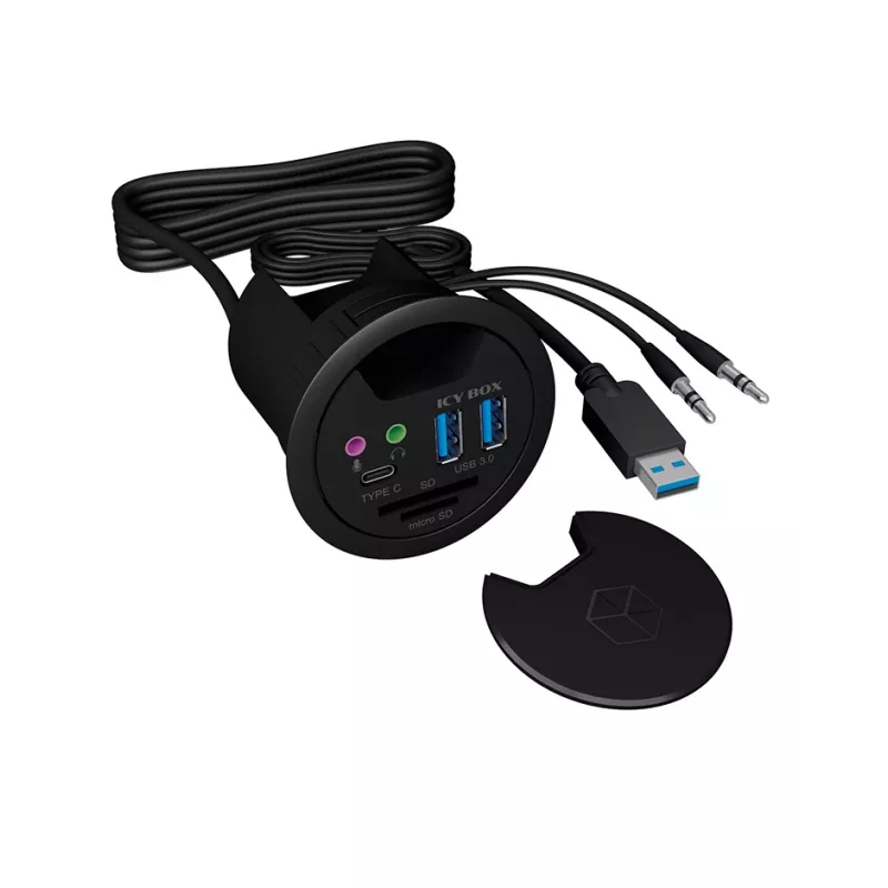 Régua de tomadas ICY BOX IB-HUB1404A preto