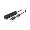ICY BOX IB-HUB1439-LAN com fios USB 3.2 Gen 1 (3.1 Gen 1) Type-A preto