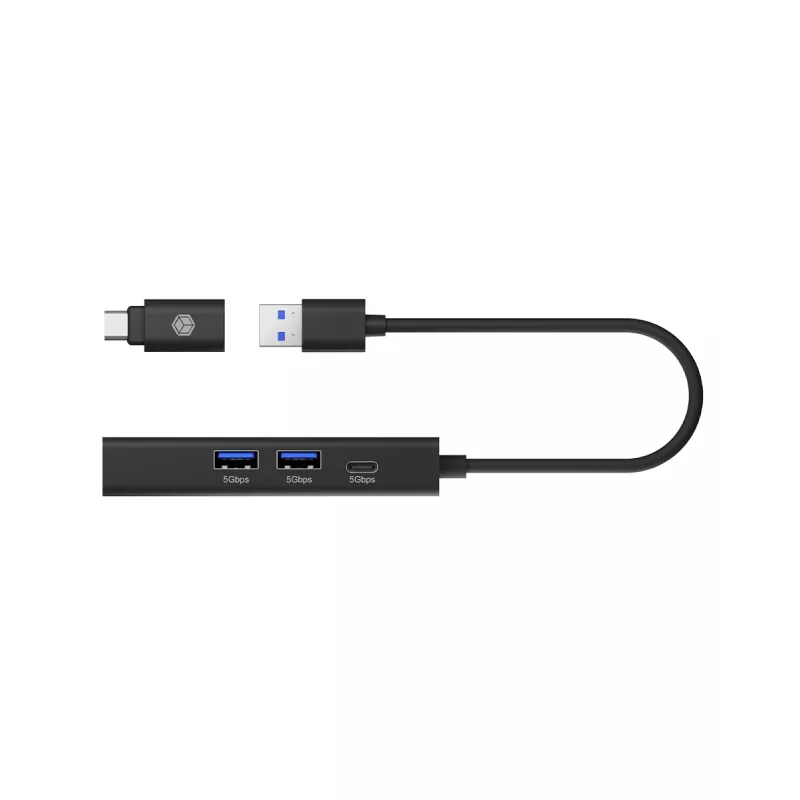 ICY BOX IB-HUB1439-LAN com fios USB 3.2 Gen 1 (3.1 Gen 1) Type-A preto
