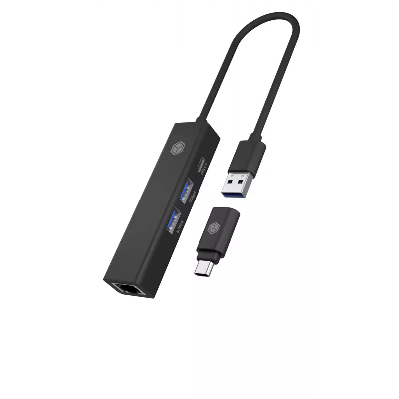 ICY BOX IB-HUB1439-LAN com fios USB 3.2 Gen 1 (3.1 Gen 1) Type-A preto