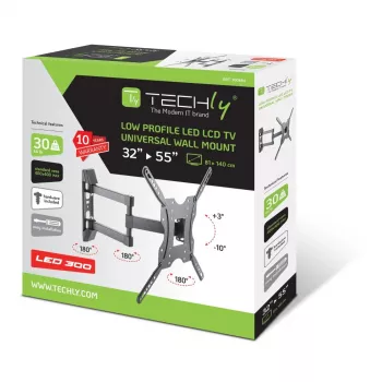 Suporte de parede universal Techly para TV LCD 32-55 polegadas preto