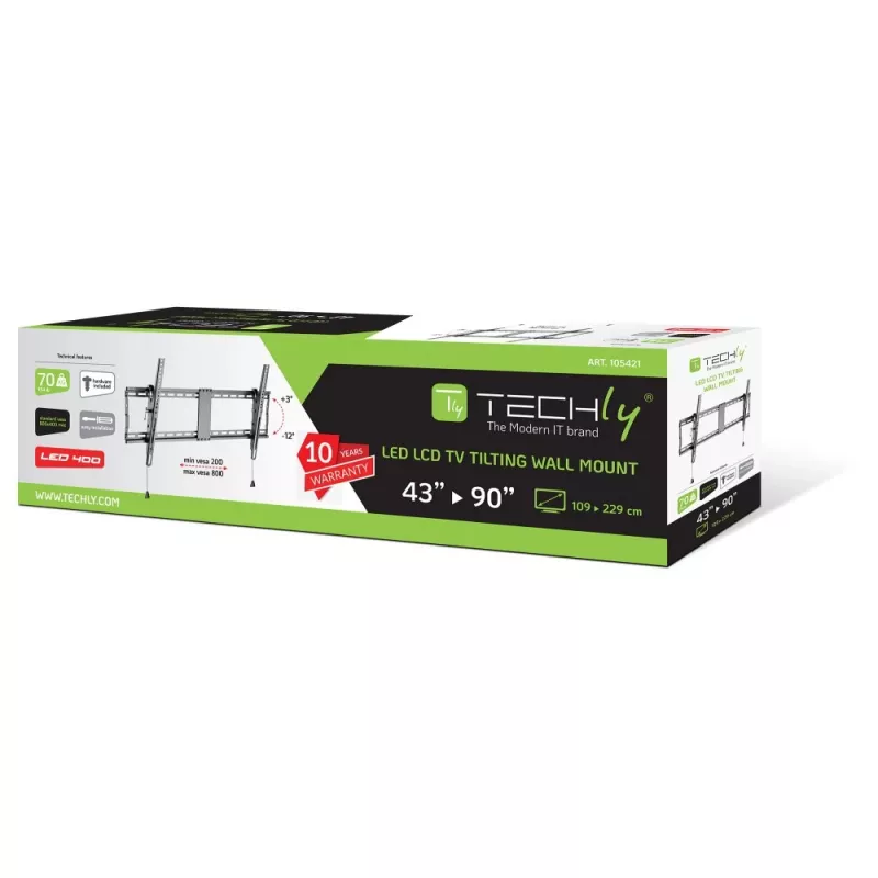 Suporte de parede/suporte de TV Techly ICA-PLB 590 2,29 m (90 polegadas) preto