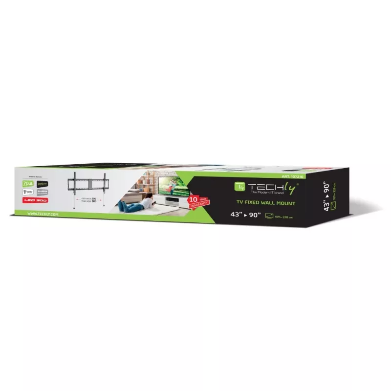 Suporte de parede fixo Techly para TV LED LCD 43–90 polegadas