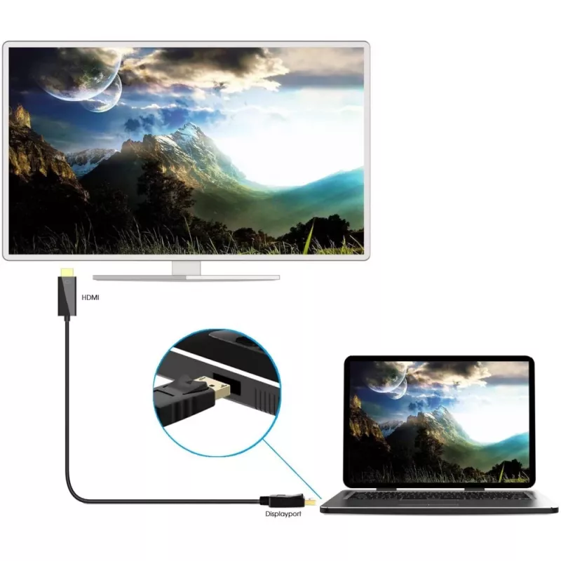 Cabo conversor Techly 2m DisplayPort para HDMI 1.2 4K ICOC DSP-H12-020