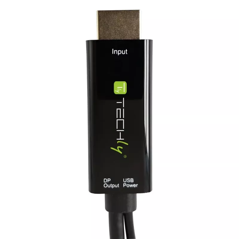 Techly ICOC-HDMI-DP12A adaptador de HDMI para DisplayPort com alimentação USB, 4K 30 Hz