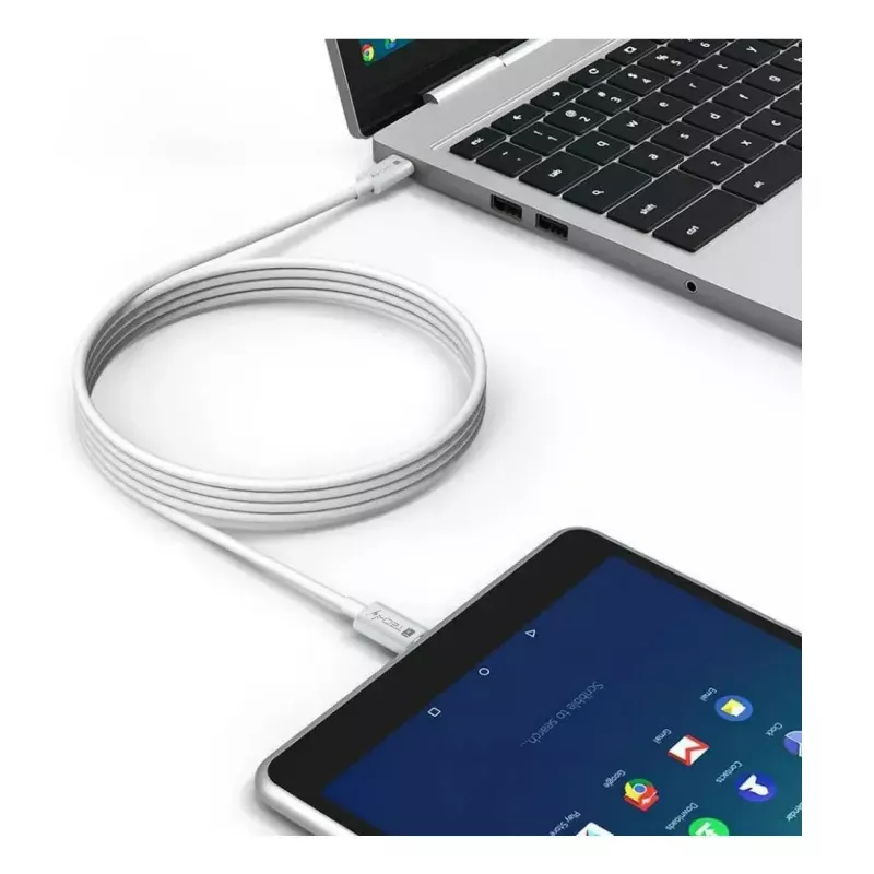 Cabo USB Techly ICOC-MU4-40G240W1 USB4 Gen 3x2 1 m USB C branco