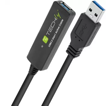 Cabo USB Techly ICUR30100G USB 3.2 Gen 1 (3.1 Gen 1) 10 m USB A preto