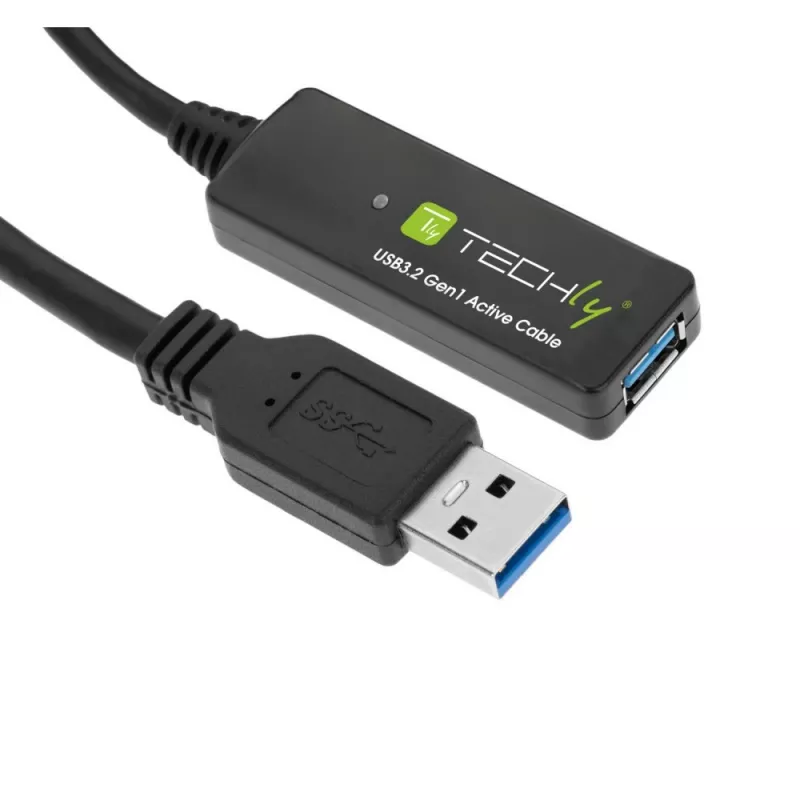 Cabo USB Techly ICUR30100G USB 3.2 Gen 1 (3.1 Gen 1) 10 m USB A preto