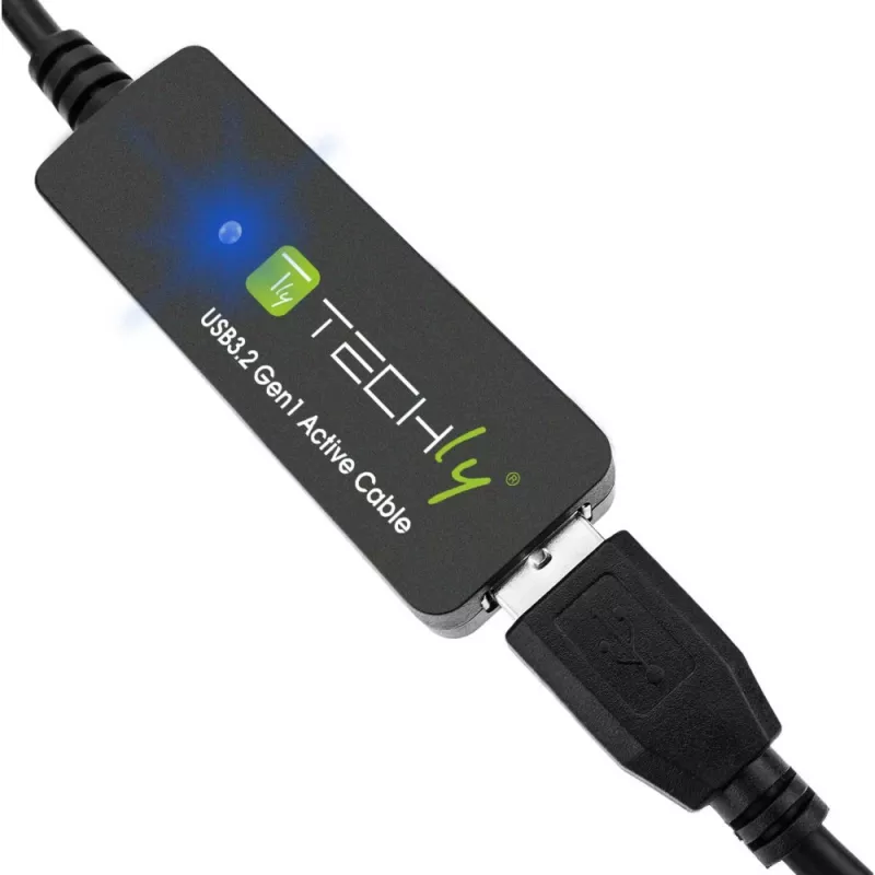 Cabo USB Techly ICUR30100G USB 3.2 Gen 1 (3.1 Gen 1) 10 m USB A preto