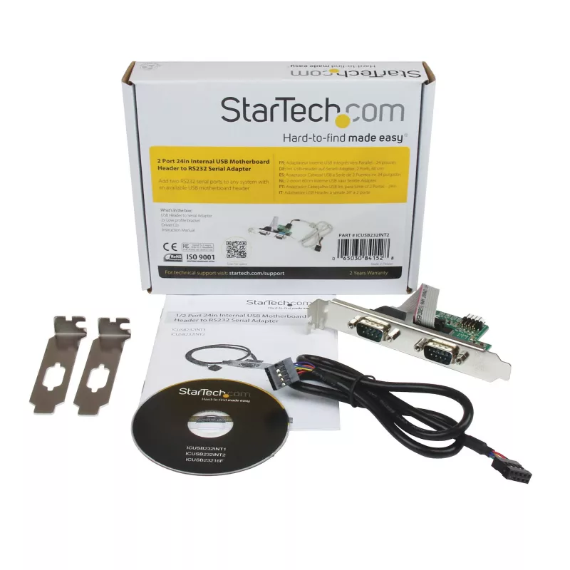Adaptador StarTech.com 61 cm interno de header USB da motherboard para 2 portas série RS232