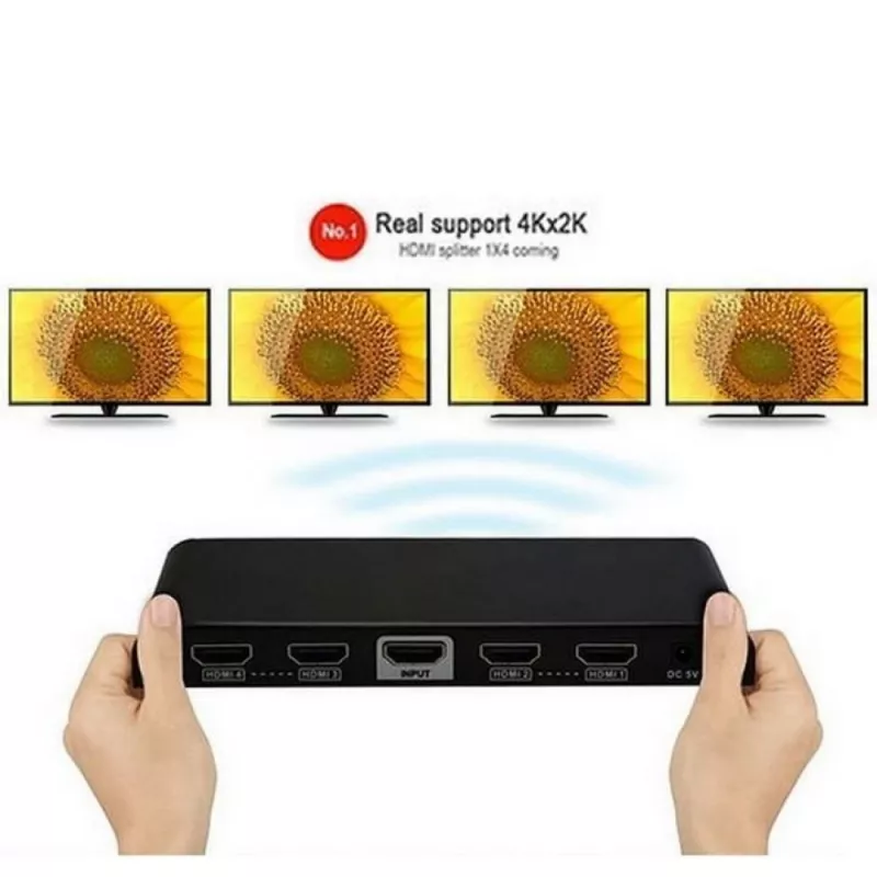 Splitter Techly HDMI 2.0 4K UHD 3D 4 vias