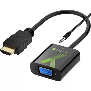 Adaptador conversor de cabo Techly HDMI para VGA com áudio IDATA HDMI-VGA2A