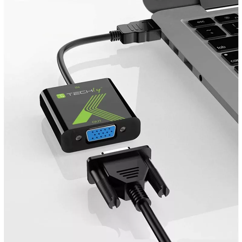 Adaptador conversor de cabo Techly HDMI para VGA com áudio IDATA HDMI-VGA2A