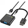 Adaptador conversor de cabo Techly HDMI para VGA com Micro USB e áudio IDATA HDMI-VGA2AU