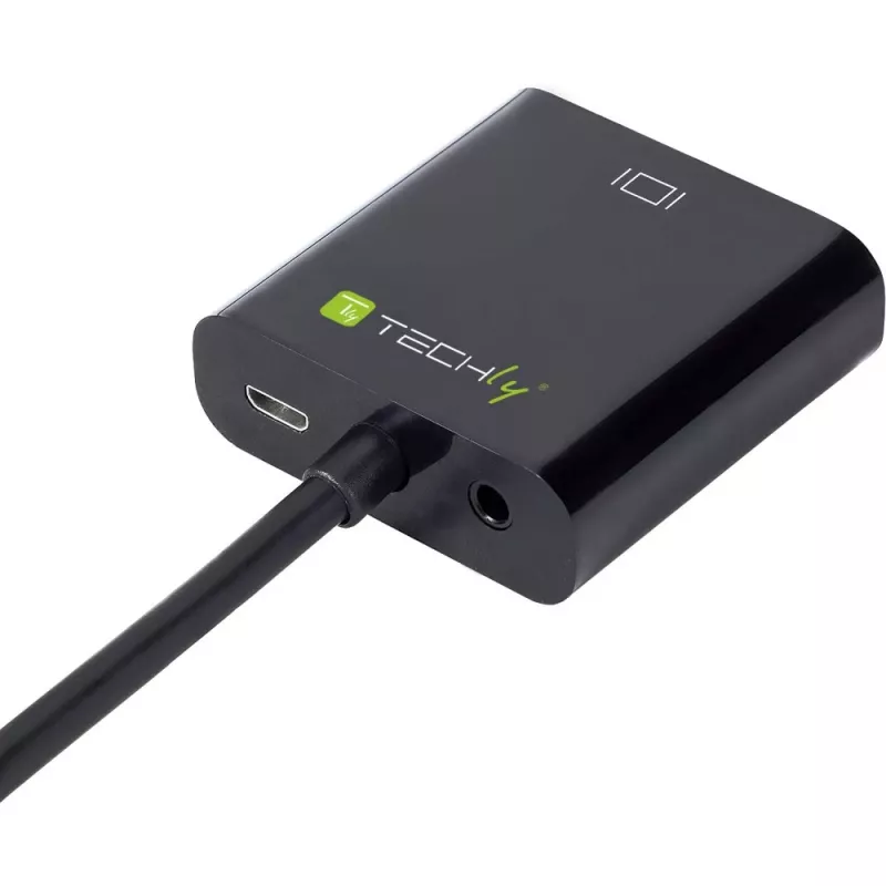Adaptador conversor de cabo Techly HDMI para VGA com Micro USB e áudio IDATA HDMI-VGA2AU