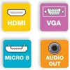 Adaptador conversor de cabo Techly HDMI para VGA com Micro USB e áudio IDATA HDMI-VGA2AU