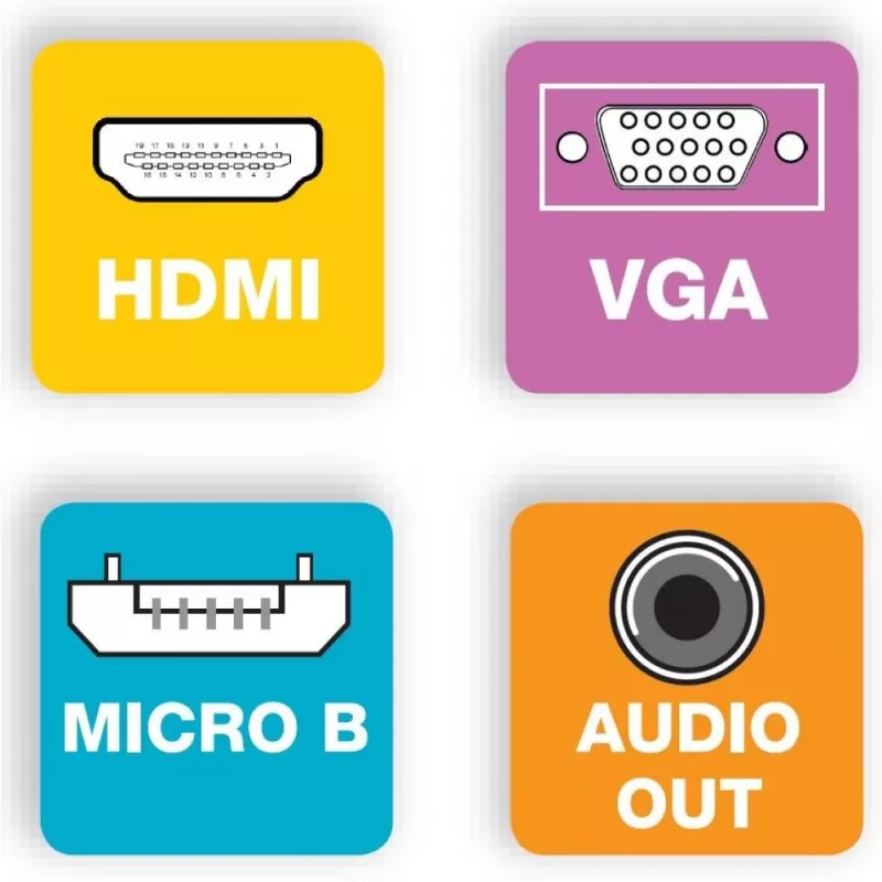 Adaptador conversor de cabo Techly HDMI para VGA com Micro USB e áudio IDATA HDMI-VGA2AU
