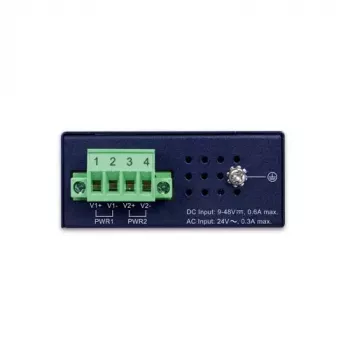 Switch Gigabit Ethernet não gerido PLANET IGS-510TF — 4 x 10/100/1000 Mbps, comutação 10 Gbit/s, 9–48V DC, montagem na parede
