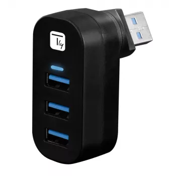 Techly IUSB3-HUB3-ROTB hub de interface USB 3.2 Gen 1 (3.1 Gen 1) Type-A 5000 Mbit/s preto