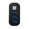 Techly IUSB3-HUB3-ROTB hub de interface USB 3.2 Gen 1 (3.1 Gen 1) Type-A 5000 Mbit/s preto