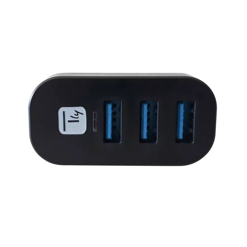 Techly IUSB3-HUB3-ROTB hub de interface USB 3.2 Gen 1 (3.1 Gen 1) Type-A 5000 Mbit/s preto