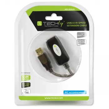 Techly cabo de extensão ativo USB 2.0 Hi-Speed 10m IUSB-REP10TY