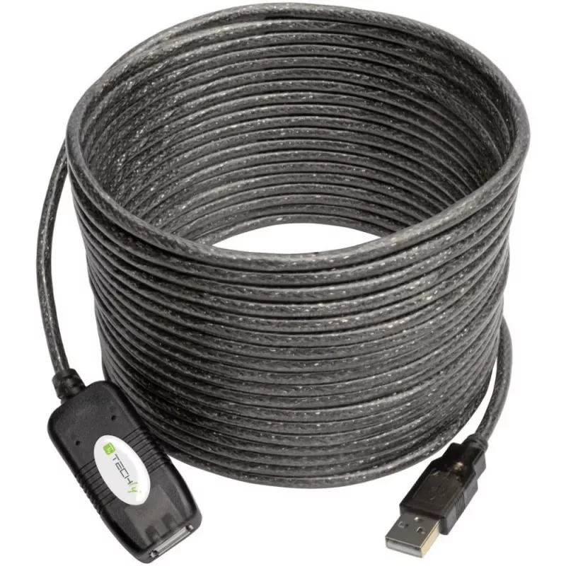 Techly cabo de extensão ativo USB 2.0 Hi-Speed 10m IUSB-REP10TY
