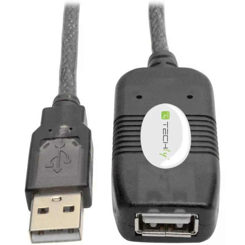 Techly cabo de extensão ativo USB 2.0 Hi-Speed 10m IUSB-REP10TY