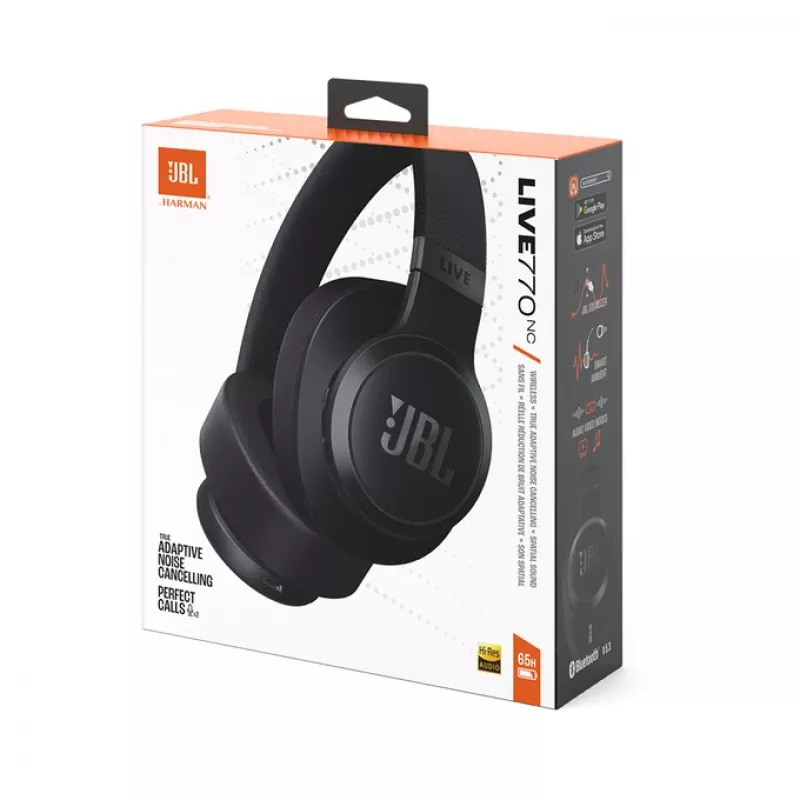 JBL Live 770NC Auscultadores com fio arco de cabeça chamadas/música Bluetooth preto